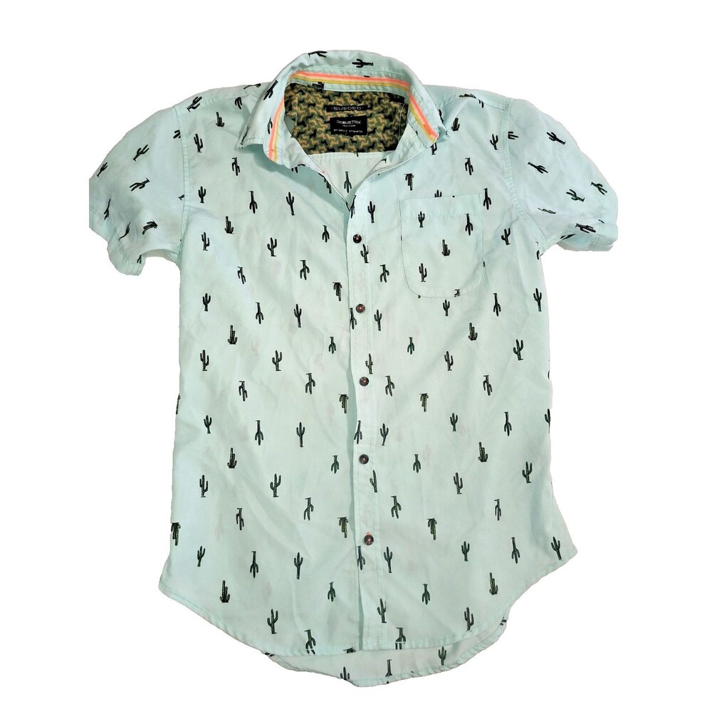 Geometrix New York Dril Clothing Sz M -Men's Short Sleeve Button-Up Shirt Cactus